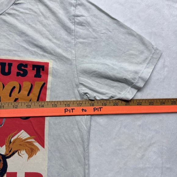 Brand‎ New! Cowboy Graphic T Shirt Light Wash Crew Neck Short Sleeve Cotton - Picture 3 of 5